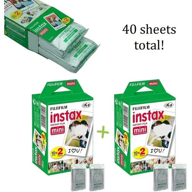 Fujifilm Instax Mini 11 Instant Camera with 40 Film Sheets, Shutter Accessories & Photo Album, Icy White